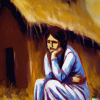 वळचणीला बसलेली स्त्री