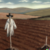 scarecrow on a fallow land (DALL-E)