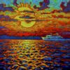 Dalle2 generated oil painting cruise in a sunset