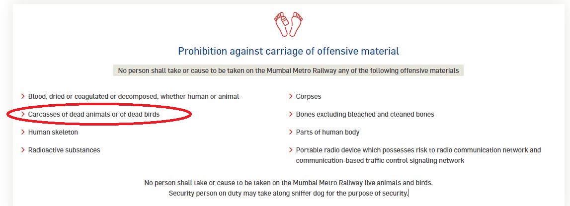 Prohibited items in Mumbai Metro.JPG