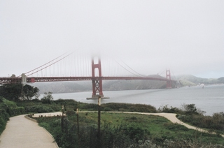 Golden Gate Bridge on a foggy afternoon
